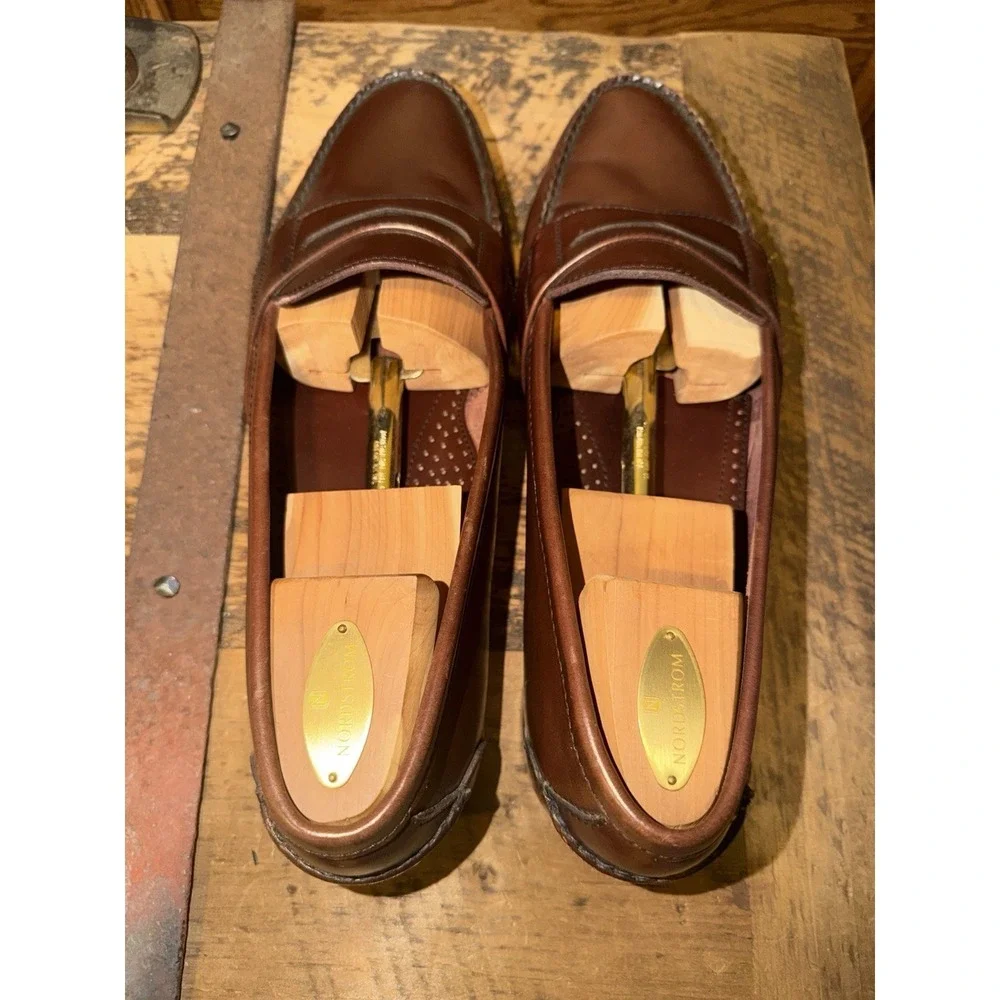 Heartland Leather Penny Loafer Men's‎ 13 Shoes Burgundy EUC